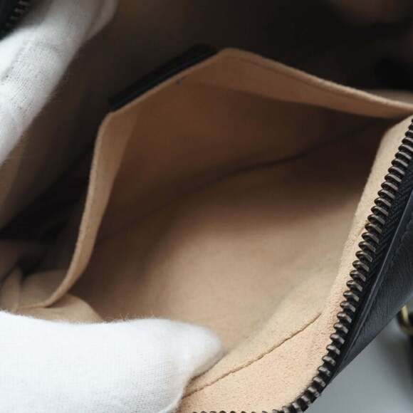 GUCCI GG Marmont Quilted Mini Bag 448065 Shoulder in Black Chevron Leather fo... - Picture 11 of 13